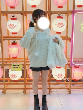 「アイテム（パーカー、ホワイト系）」を使った、ぁぃさん（レディース・170cm）の冬コーディネート