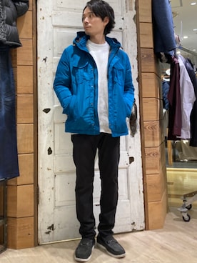 「冬アウター」｜「アイテム（ナイロンジャケット）」を使った、NICOLE CLUB FOR MENさん（メンズ・166cm）の冬コーディネート