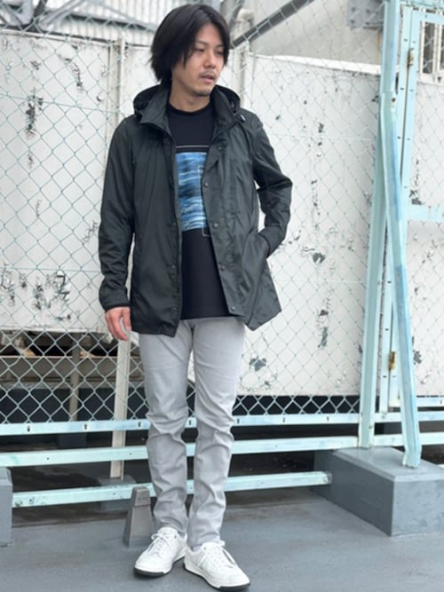 ストレッチシャンブレー スタンドブルゾン（マウンテンパーカー