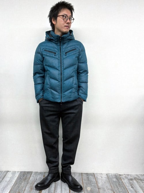 ムラプリントマイクロクロス ダウンブルゾン（ダウンジャケット/コート