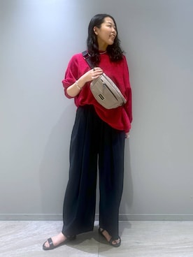 「アイテム（ボディバッグ/ウエストポーチ、ブラウン系）」を使った、kyokyon9120さん（レディース・169cm）の夏コーディネート