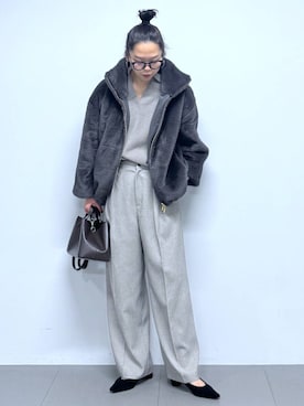 「BARNYARDSTORM（バンヤードストーム）のBARNYARDSTORM / ミンクライクコート（ブルゾン）」を使った、kyokyon9120さん（レディース・169cm）の秋コーディネート