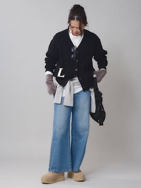 「アイテム（スリッポン）」を使った、kyokyon9120さん（レディース・169cm）の秋コーディネート