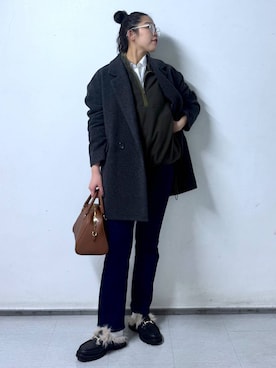 「アイテム（ピーコート）」を使った、kyokyon9120さん（レディース・169cm）の秋コーディネート