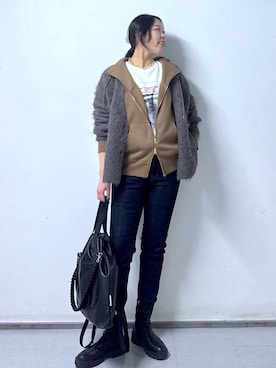 「BARNYARDSTORM（バンヤードストーム）のBARNYARDSTORM / ソフトウエストスリムボーイパンツ【WEB限定】（デニムパンツ）」を使った、kyokyon9120さん（レディース・169cm）の秋コーディネート