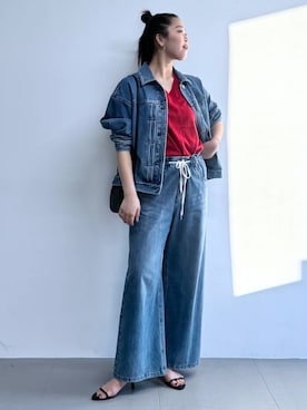 「アイテム（デニムジャケット）」を使った、kyokyon9120さん（レディース・169cm・20代）の秋コーディネート