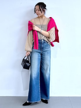 「アイテム（バングル/リストバンド）」を使った、kyokyon9120さん（レディース・169cm）の冬コーディネート