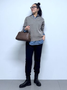 「BARNYARDSTORM（バンヤードストーム）のBARNYARDSTORM / ハイブリッドストレッチブーツ（ブーツ）」を使った、kyokyon9120さん（レディース・169cm）の秋コーディネート