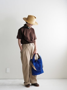 「アイテム（モカシン/デッキシューズ）」を使った、kawanoさん（レディース・156cm）の夏コーディネート
