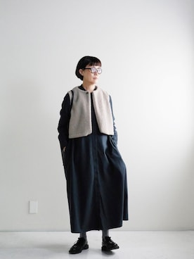 「アイテム（シャツワンピース）」を使った、kawanoさん（レディース・156cm）の秋コーディネート