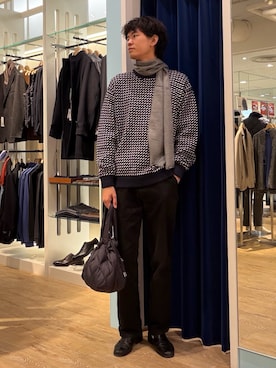 「アイテム（バッグ）」を使った、KIHARAさん（メンズ・188cm）の秋コーディネート