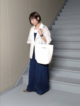 「アイテム（オールインワン・サロペット）」を使った、mayuさん（レディース・153cm）の夏コーディネート