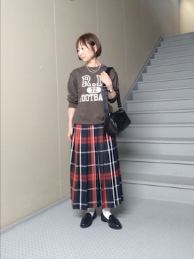 「Champion（チャンピオン）のアイテム」を使った、mayuさん（レディース・153cm）の秋コーディネート
