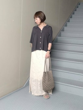 「SonnyLabel」｜「アイテム（スカート）」を使った、mayuさん（レディース・153cm）の夏コーディネート