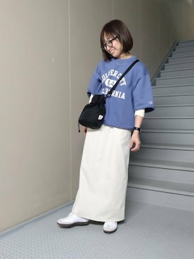 「SonnyLabel」｜「アイテム（スウェット）」を使った、mayuさん（レディース・153cm）の春コーディネート