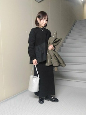 「ARTESANOS（アルテサノス）のARTESANOS　ビットローファー（ローファー）」を使った、mayuさん（レディース・153cm）の冬コーディネート