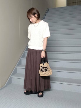 「URBAN RESEARCH Sonny Label（アーバンリサーチサニーレーベル）のアイテム（アクセサリー）」を使った、mayuさん（レディース・153cm）の春コーディネート