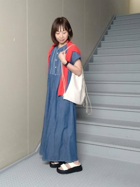 「URBAN RESEARCH Sonny Label（アーバンリサーチサニーレーベル）のアイテム（ワンピース/ドレス）」を使った、mayuさん（レディース・153cm）の春コーディネート