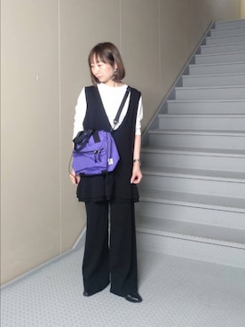 「Drifter（ドリフター）のアイテム（バッグ）」を使った、mayuさん（レディース・153cm）の冬コーディネート