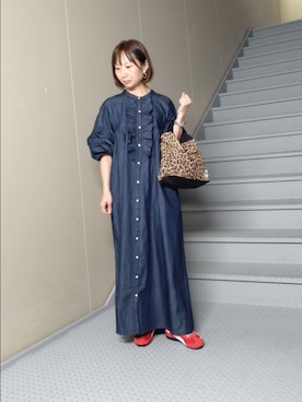 「URBAN RESEARCH Sonny Label（アーバンリサーチサニーレーベル）のアイテム（ワンピース）」を使った、mayuさん（レディース・153cm）の秋コーディネート