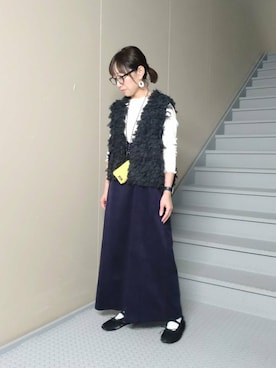 「アイテム（コインケース）」を使った、mayuさん（レディース・153cm）の秋コーディネート