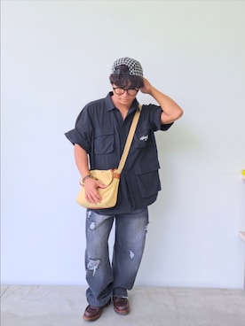 「WudgeBoy（ワッジボーイ）のアイテム」を使った、hiroさん（メンズ・163cm）の夏コーディネート