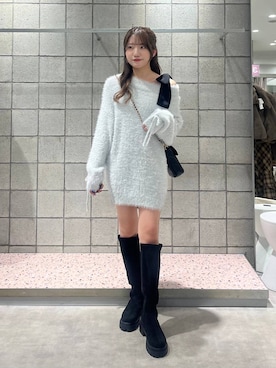 「Heather（ヘザー）のアイテム（トップス）」を使った、りさこさん（レディース・154cm）の冬コーディネート