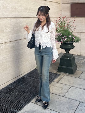 「Heather（ヘザー）のアイテム（バッグ）」を使った、りさこさん（レディース・154cm）の春コーディネート