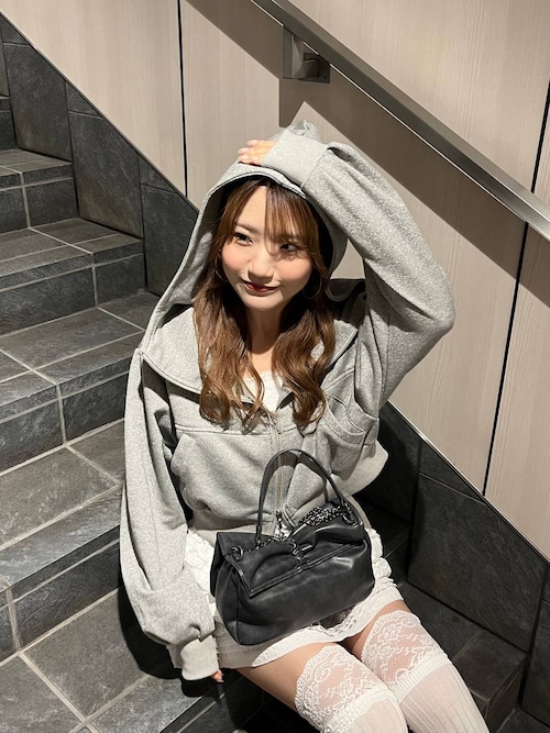 UVカットなのに、ちゃんとあざとい。】UV裏毛フーディ（ショート丈