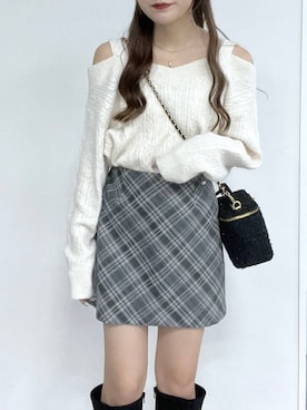 「Heather（ヘザー）のアイテム（ニット/セーター）」を使った、りさこさん（レディース・154cm）の秋コーディネート