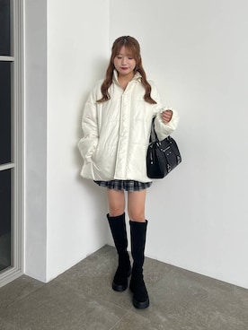 「Heather（ヘザー）の【累計10万本】楽ちんなのに美脚！秋冬No.1ブーツ　インヒールストレッチロングブーツ　571563（ブーツ）」を使った、りさこさん（レディース・154cm）の秋コーディネート