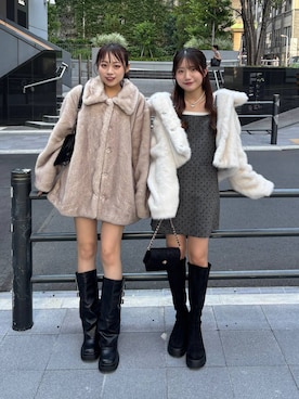 「アイテム（ジャンパースカート）」を使った、りさこさん（レディース・154cm）の秋コーディネート
