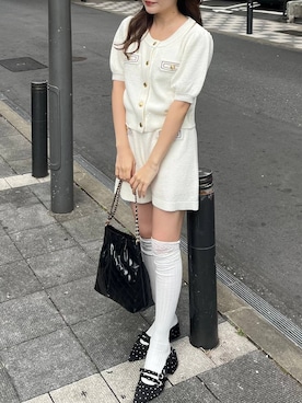 「Heather（ヘザー）のアイテム（バッグ）」を使った、りさこさん（レディース・154cm）の春コーディネート