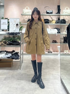 「Heather（ヘザー）のインヒールストレッチロングブーツ　571563（ブーツ）」を使った、りさこさん（レディース・154cm・20代）の秋コーディネート