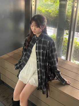 「Heather（ヘザー）のアイテム（その他パンツ）」を使った、りさこさん（レディース・154cm）の秋コーディネート