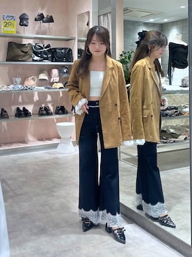 「Heather（ヘザー）のアイテム（バッグ）」を使った、りさこさん（レディース・154cm）の春コーディネート