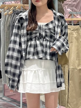 オンブレチェックリボンビスチェ 581150を使った人気