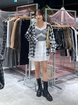 「Heather（ヘザー）のアイテム（その他パンツ）」を使った、りさこさん（レディース・154cm）の夏コーディネート