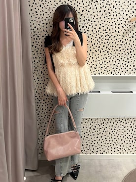 「Heather（ヘザー）のアイテム（パンツ）」を使った、りさこさん（レディース・154cm）の春コーディネート