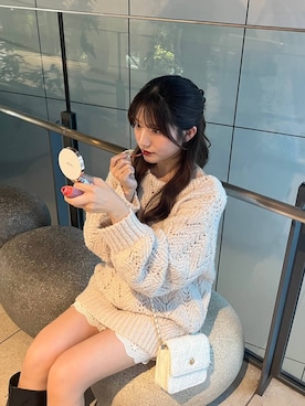 「Heather（ヘザー）のアイテム（ニット/セーター）」を使った、りさこさん（レディース・154cm）の秋コーディネート