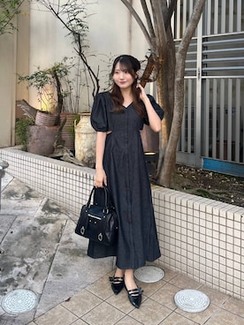 「Heather（ヘザー）のアイテム（バッグ）」を使った、りさこさん（レディース・154cm）の春コーディネート