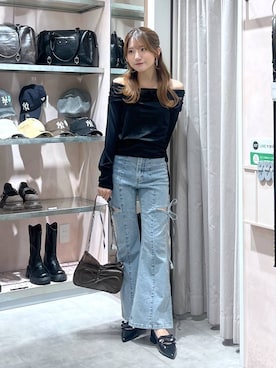 「Heather（ヘザー）のアイテム（パンツ）」を使った、りさこさん（レディース・154cm）の春コーディネート