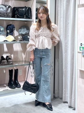 「Heather（ヘザー）のアイテム（パンツ）」を使った、りさこさん（レディース・154cm）の春コーディネート