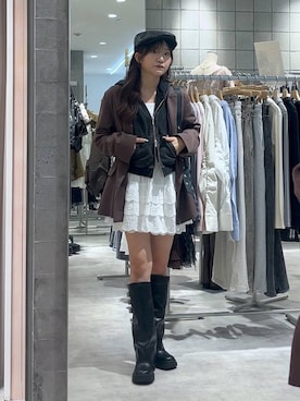 「Heather（ヘザー）のアイテム（その他パンツ）」を使った、りさこさん（レディース・154cm）の秋コーディネート