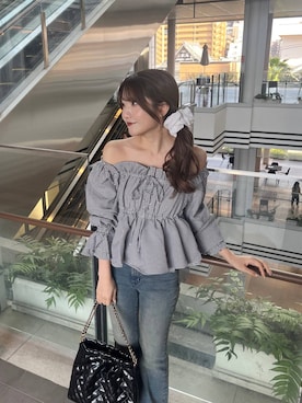 「Heather（ヘザー）のアイテム（バッグ）」を使った、りさこさん（レディース・154cm）の春コーディネート