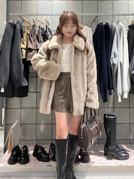 「Heather（ヘザー）の【累計10万本】楽ちんなのに美脚！秋冬No.1ブーツ　インヒールストレッチロングブーツ　571563（ブーツ）」を使った、りさこさん（レディース・154cm）の秋コーディネート