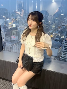 「Heather（ヘザー）のアイテム（パンツ）」を使った、りさこさん（レディース・154cm）の春コーディネート