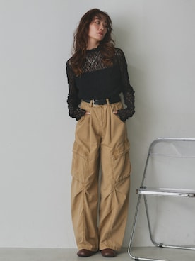 「アイテム（カーゴパンツ）」を使った、ad thieさん（レディース・154cm）の秋コーディネート