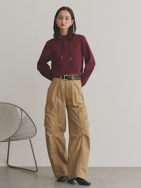 「アイテム（カーゴパンツ）」を使った、ad thieさん（レディース・169cm）の秋コーディネート