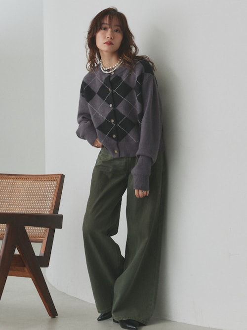 セール】アーガイル ニットカーディガン（ニット/セーター）｜ad thie